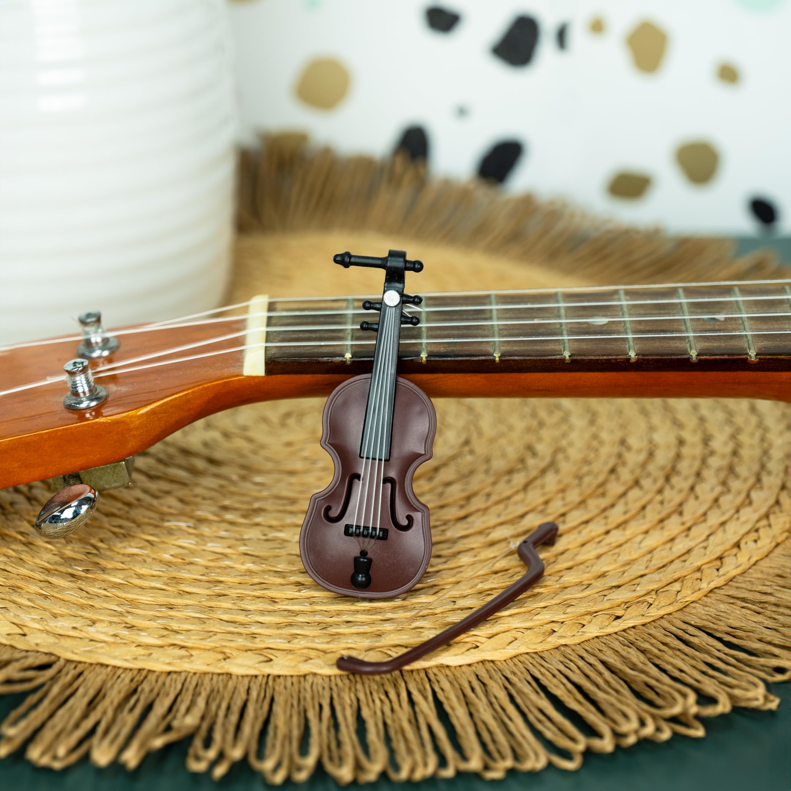 World's Smallest Violin Novelty Toy. Tiny Silent Violin and Bow. Perfect for Secret Santa Joke Gifts, Half size - Image 2