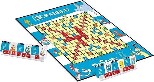 Miniatura 4 de Scrabble Dr. Seuss Board Game | Official Scrabble Game with a Rhyming Twist | Custom Dr. Seuss Cards and Themed Scrabble Board | Bonus Points | Play