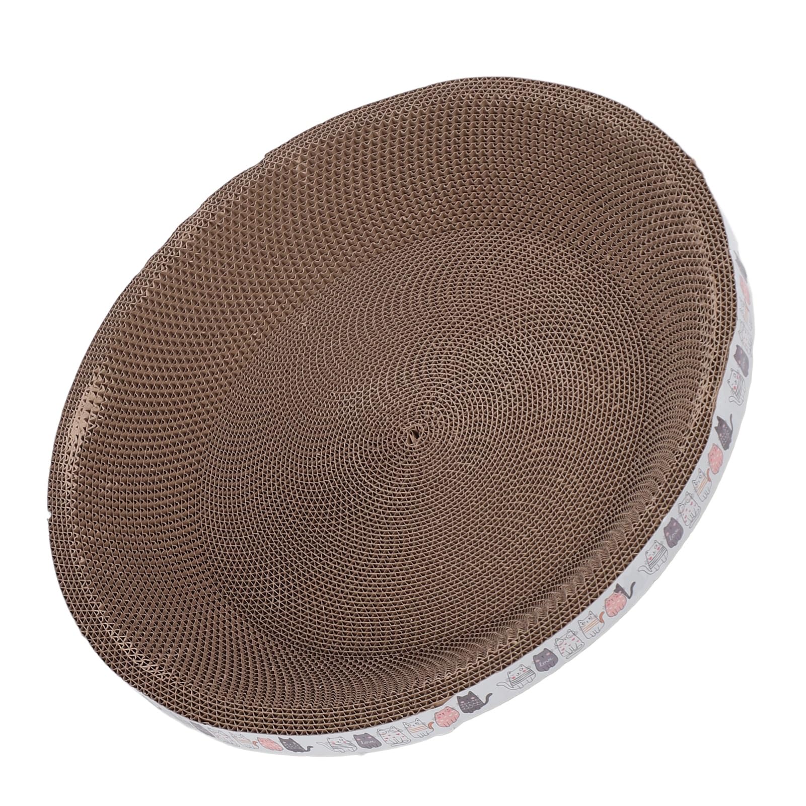 FILFEEL Letto Tiragraffi per Gatti con Salotto Integrato, Tappetino Tiragraffi in Cartone Ondulato, Ciotola Rotonda da 44,5 Cm per Uso Interno (Rotondo 44,5 cm)
