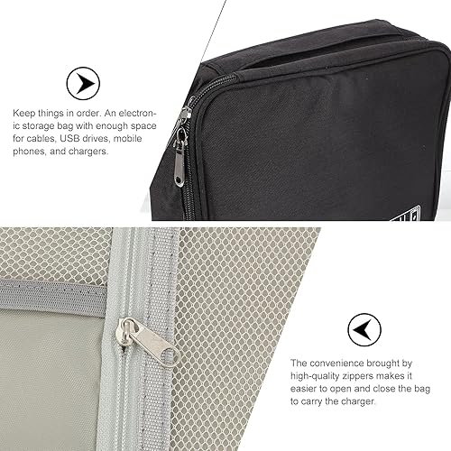 Miniatura 8 de Portable Electronics Organizer Bag with Zippered Travel Storage Case for Cables Earphones Disk and Accessories Lightweight Protective Pouch for Home
