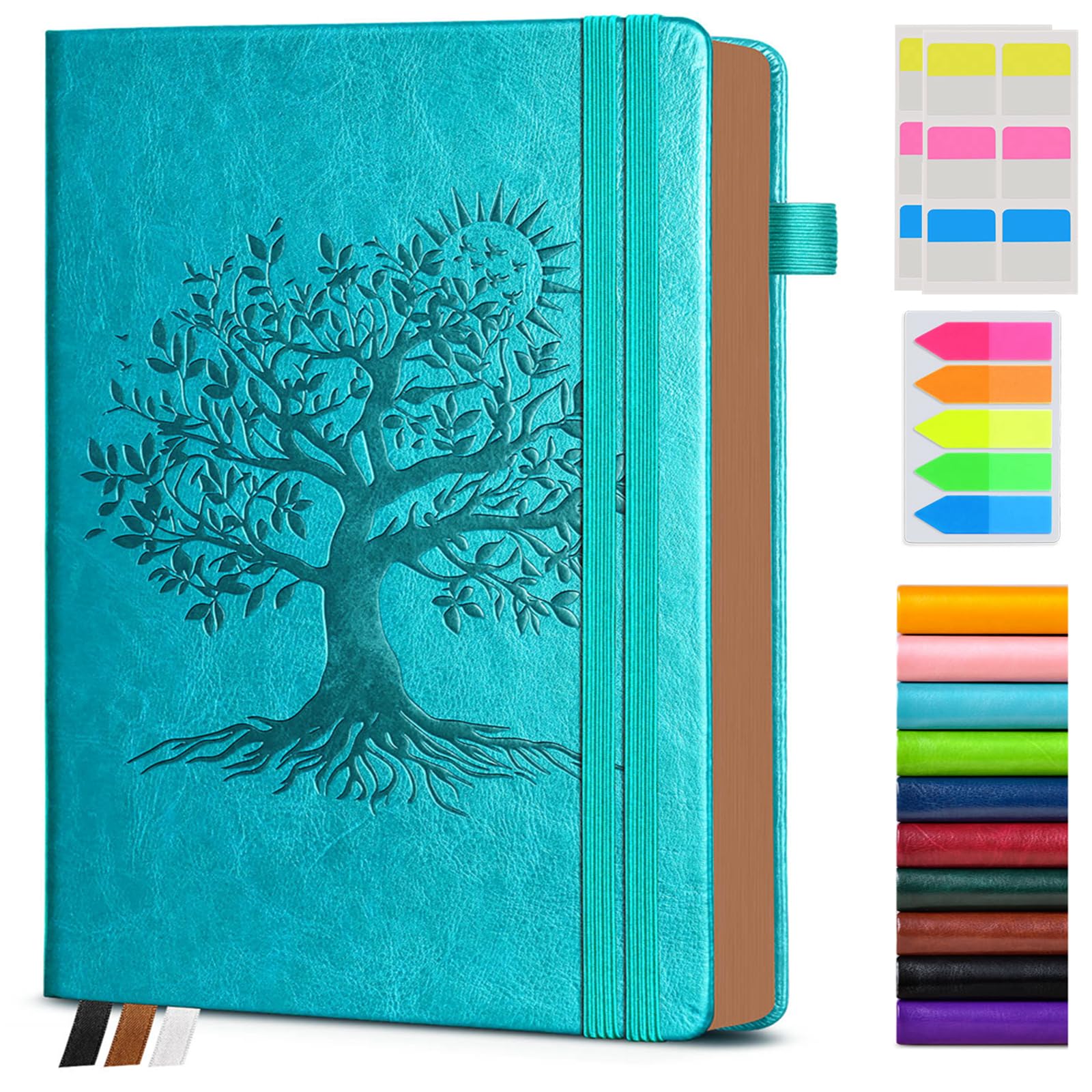 PAIBAS Lined Journal Notebook with 300 Page Numbered Pages, Vintage Leather, Blue, A5 (5.8in x 8.3in)