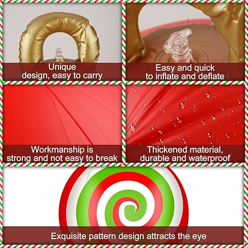 Miniatura 3 de Jetec 10 bolas gigantes de PVC decorativas de Navidad de 32 pulgadas para exteriores, decoración de patio, decoración de patio al aire libre,