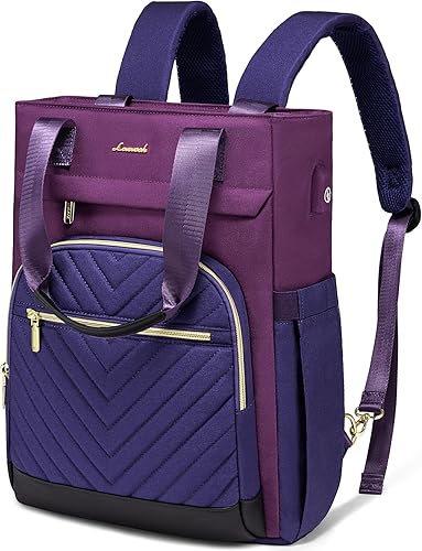 LOVEVOOK Mochila para laptop para mujer, bolsa de trabajo para computadora portátil, mochila para profesores y enfermeras, Púrpura, azul, púrpura,