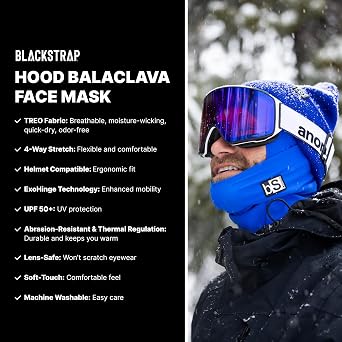 BLACKSTRAP Hood Balaclava Face Mask Cold Weather Ski Mask, Breathable, Moisture-Wicking, and Helmet-Compatible