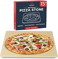 Vista 9 de Juego de 3 piedras redondas para pizza para horno de 15" - Viene con pala de pizza para horno y cortador - Piedras de cordierita para pan, calzone