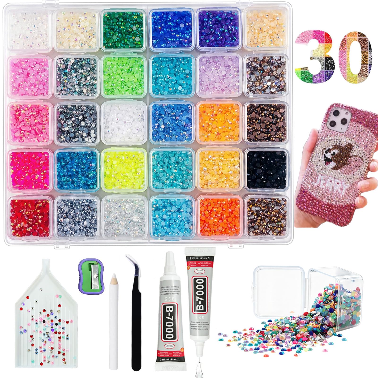 Dinursed Bedazzling Kit 3mm Resin Jelly Rhinestone kit for Bedazzling
