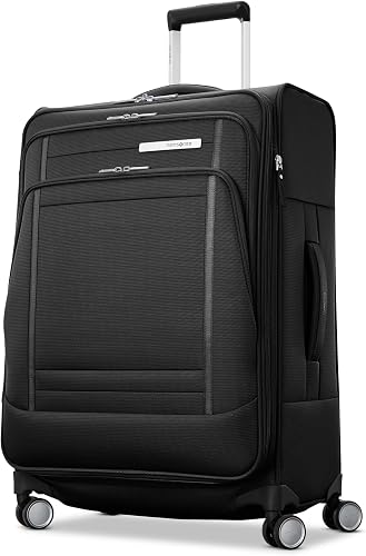 Samsonite UpLIFT Lightweight Softside Expandable Luggage, Black, Medium Checked, Uplift Softside Luggage With Spinner Wheels