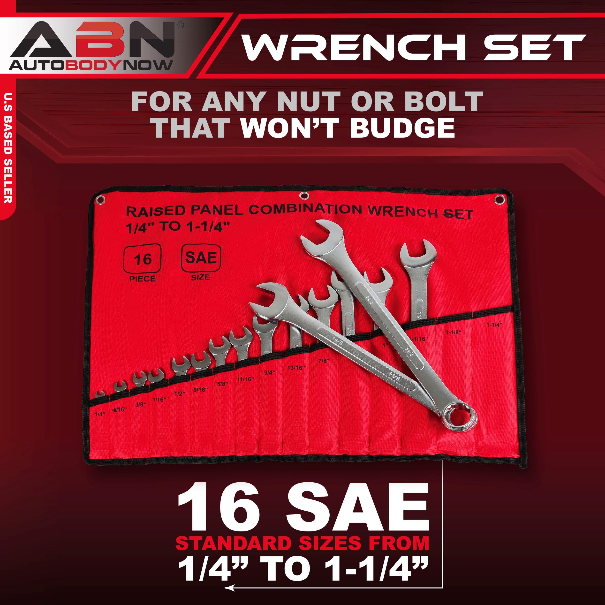 ABN | raised panel combination wrench set SAE standard wrench set 1/10,2 cm a 1 – 1/10,2 cm pollici pezzi Set chiavi combinate