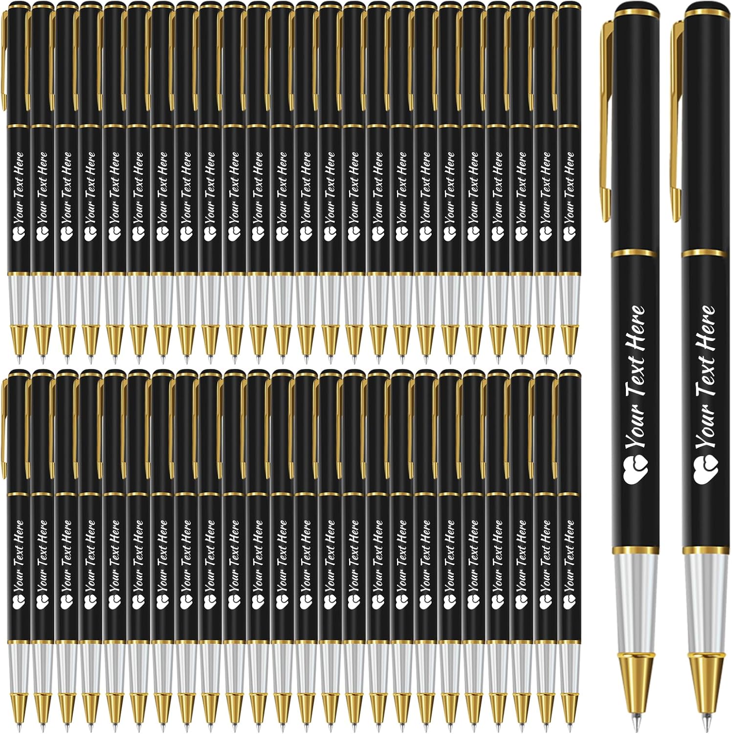 Make Your Mark with Personalized Pens! Get Customized Pens with Name Engraving in Bulk - Perfect for Events, Gifts, or Office Use (20 Count (Pack of 1), Gold)