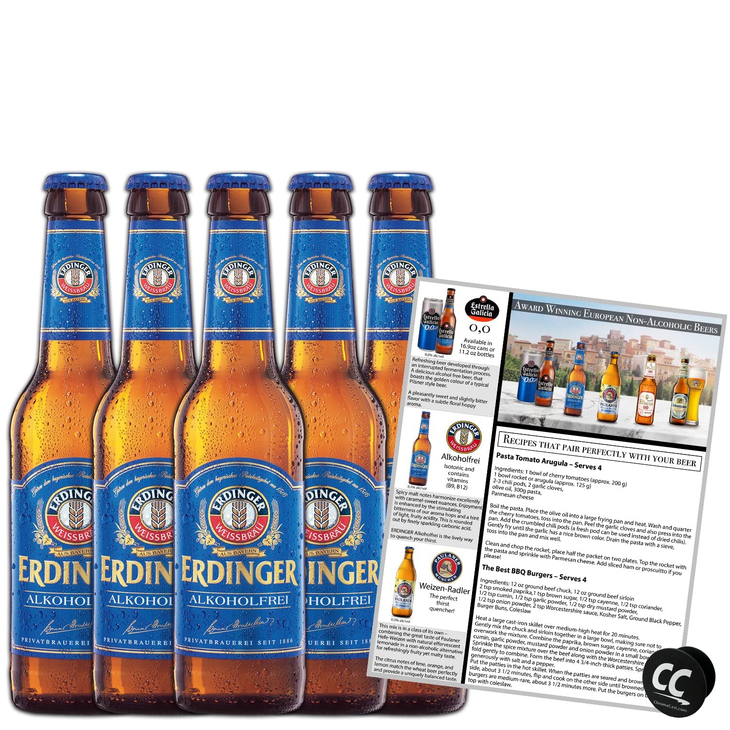 Erdinger Alkoholfrei Non Alcoholic Beer 5 Pack, Award