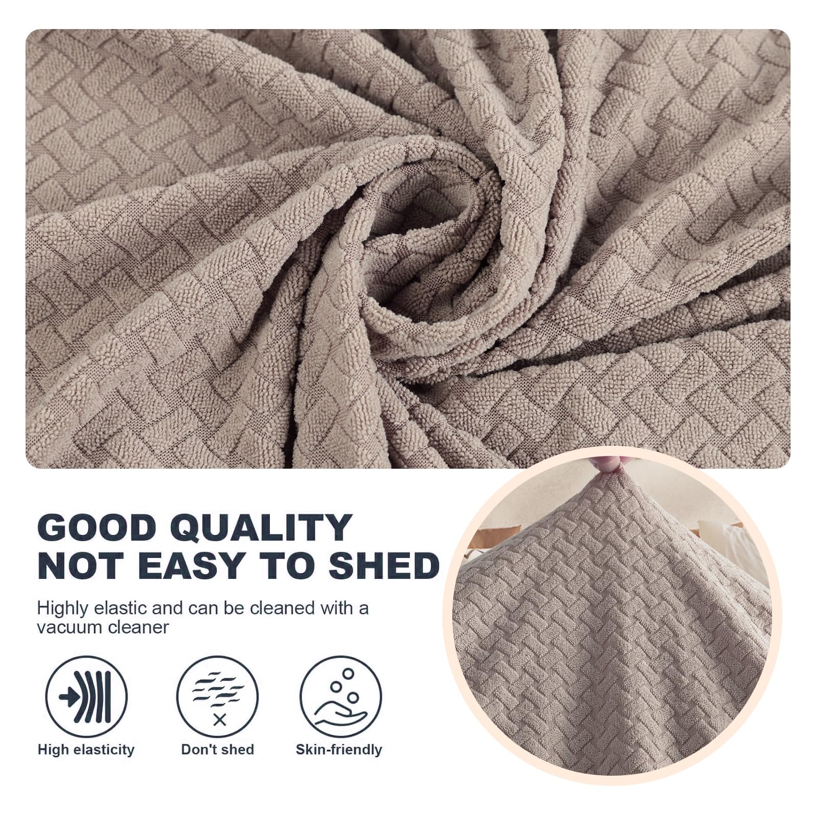 Ystyle Copridivano 3 Posti Con Braccioli - Elasticizzato Copri Divano Antigraffio Gatto, Fodere Copridivani Antiscivolo Antimacchia Lavabile, Copripoltrona Bottom Con Elastica, Cachi