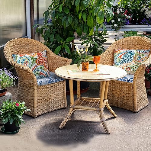 Miniatura 3 de JMKaixin Cojín para silla de patio, 19 x 19 pulgadas, impermeable, para exteriores, para muebles de patio, jardín, sofá, silla, con correas