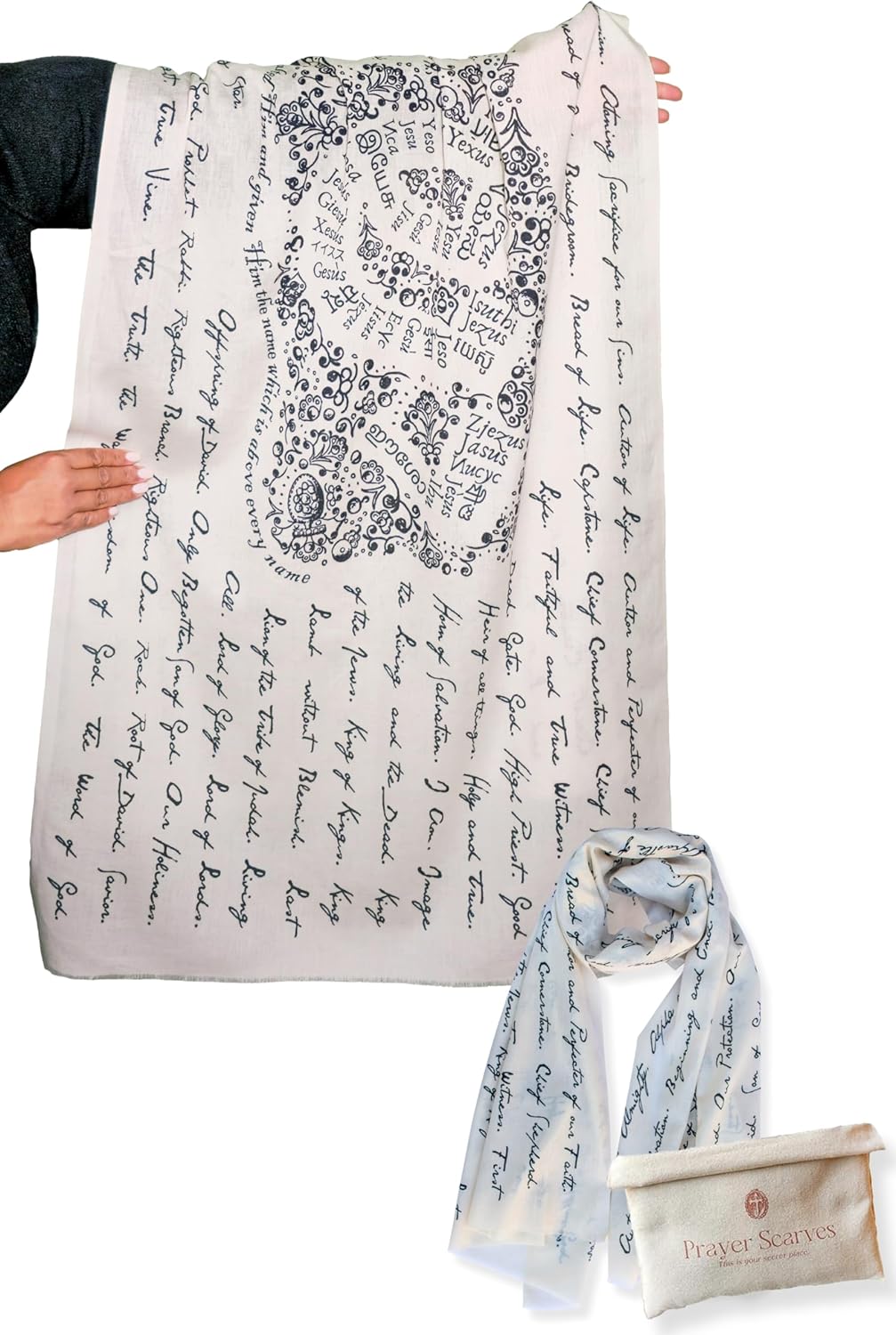 Jesus’s Names Prayer Scarf for Women Christian, Large Scripture Shawl Wrap, 84 Titles of Christ, Prayer Shawl for Women