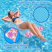 WEARXI Saltea gonflabilă pentru piscină XL, set 2 bucăți, 4 în 1 pentru adulți și copii 4