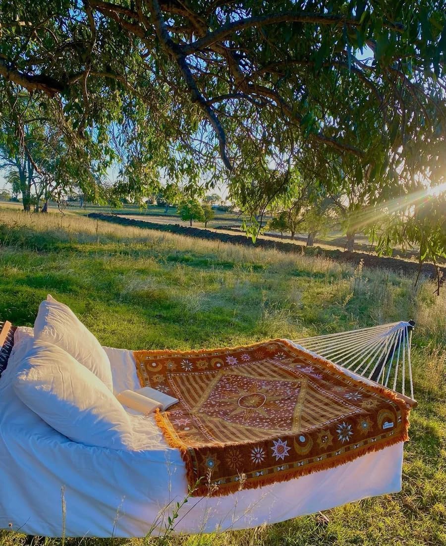 Boho Throw Blanket for Couch Sofa Bed, Decorative Throw Blanket with Tassels, 50"x60" Bohemian Woven Cover for Home Living Room Bedroom Indoor Outdoor Picnic - Image 4