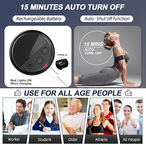 Miniatura 6 de Unidad TENS inalámbrica inteligente estimulador muscular TENS y dispositivo EMS, dispositivo electrónico recargable de tejido profundo mini