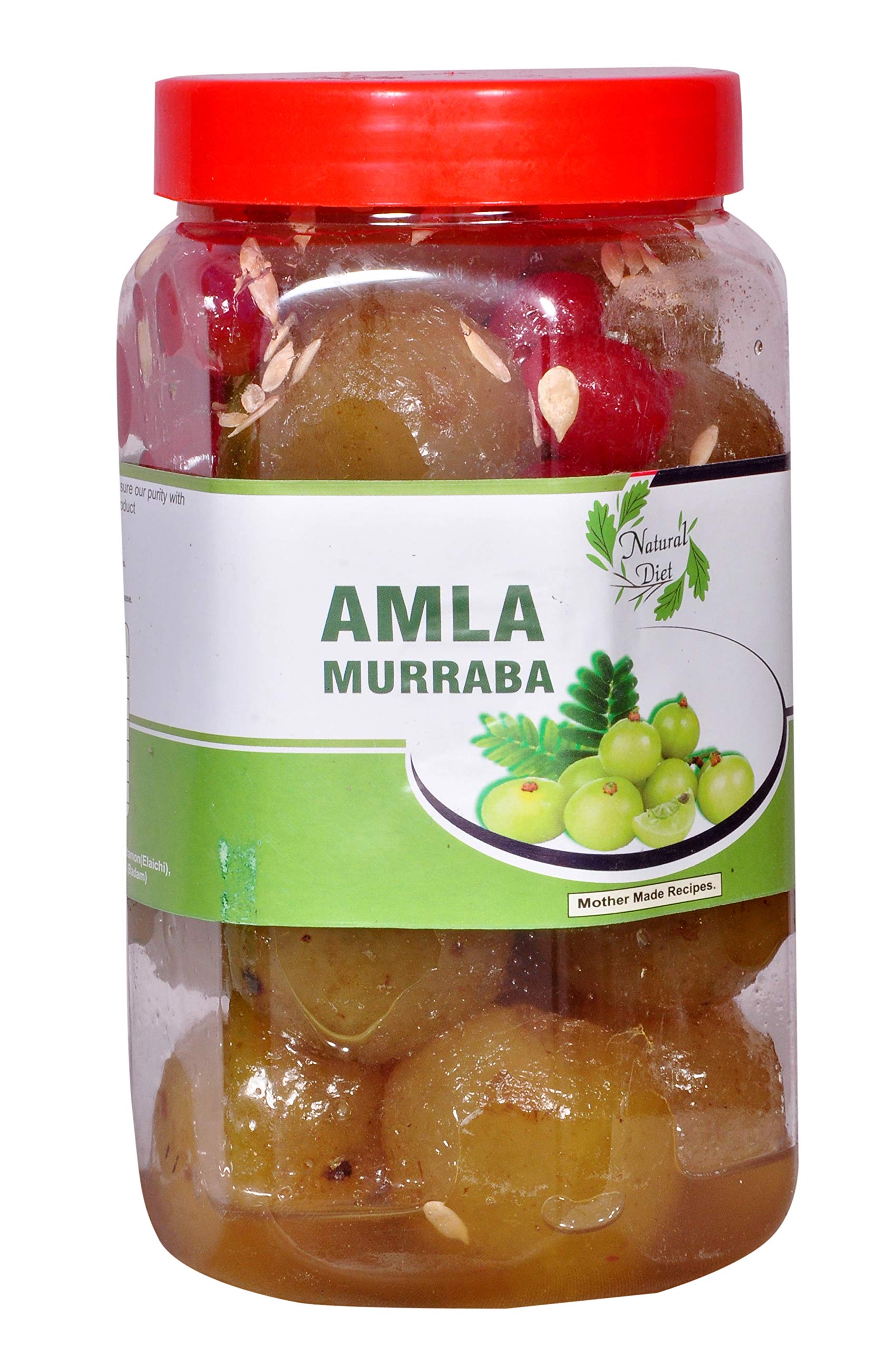 Natural Diet Mome Made The Real Taste of Maa Ka Hath Ka Swad Organic Sweet Amla Murabba Indian Gooseberry with Mother's Love 900 Grams