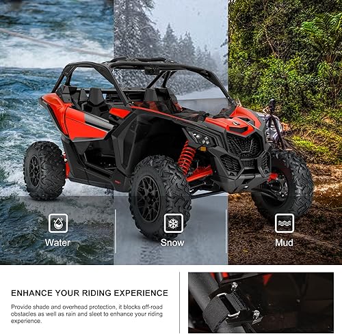 Miniatura 3 de KIWI MASTER Medio parabrisas teñido de polietileno para 2017-2026 Can Am Maverick X3, accesorios de policarbonato resistente, resistente a los