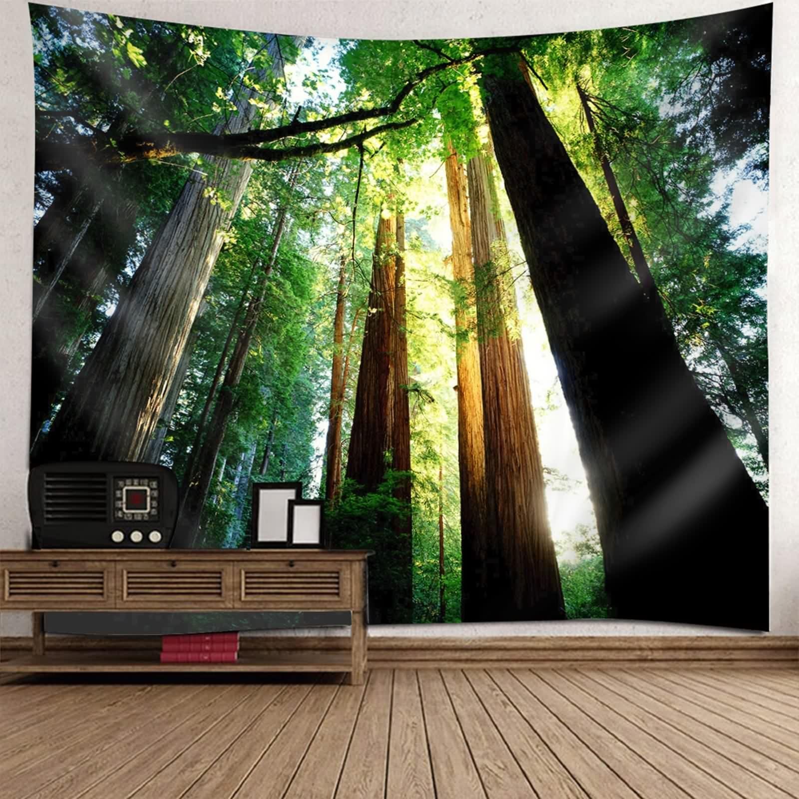 Tenture Murale Vert Forêt 150x150 Textile Grand Format - 8