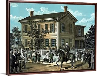 LINKAR Paint by Numbers for Beginner,DIY Acrylic Painting Kits for & Adults,Acrylic Perfect for Home Wall Decoration,— Civil War Print of Abraham Lincoln Riding On Horseback As A Crowd Cheers