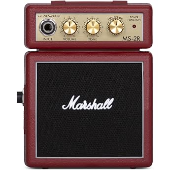 Marshall MS-2R Mini Amplifier Red Battery and Adapter with Headphone Jack
