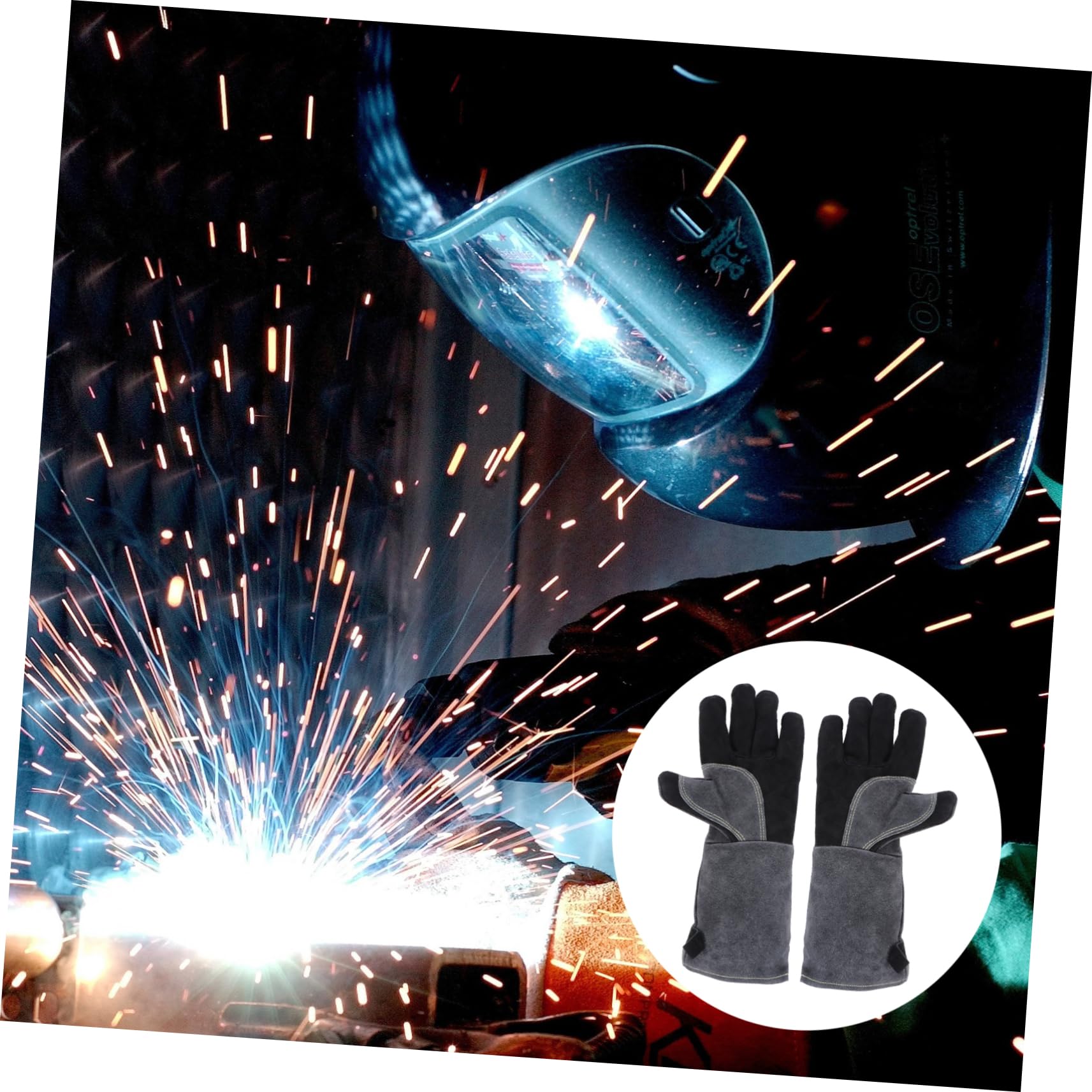 Angoily 1paia Guanti Resistenti Al Calore Per Barbecue Protettivi Da Lavoro Dispositivi Di Sicurezza Per Mani Materiali Di Design Semplice Comodi Da Indossare e Rimuovere