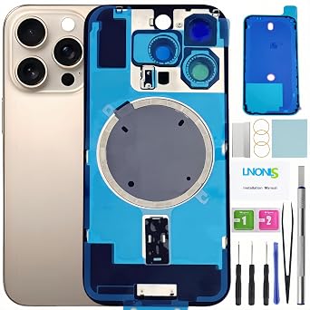 16 Pro Back Glass Replacement for iPhone 16 Pro Rear Back Cover Glass Waterproof and Camera Lens+Professional Repair Tool Kit Desert Titanium