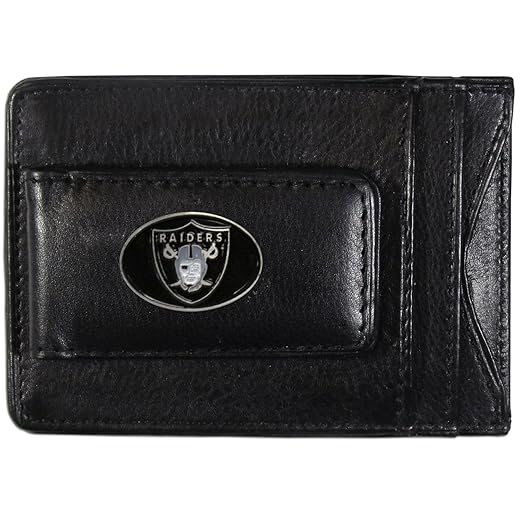 NFL Siskiyou Sports Mens Las Vegas Raiders Leather Cash & Cardholder One Size Black