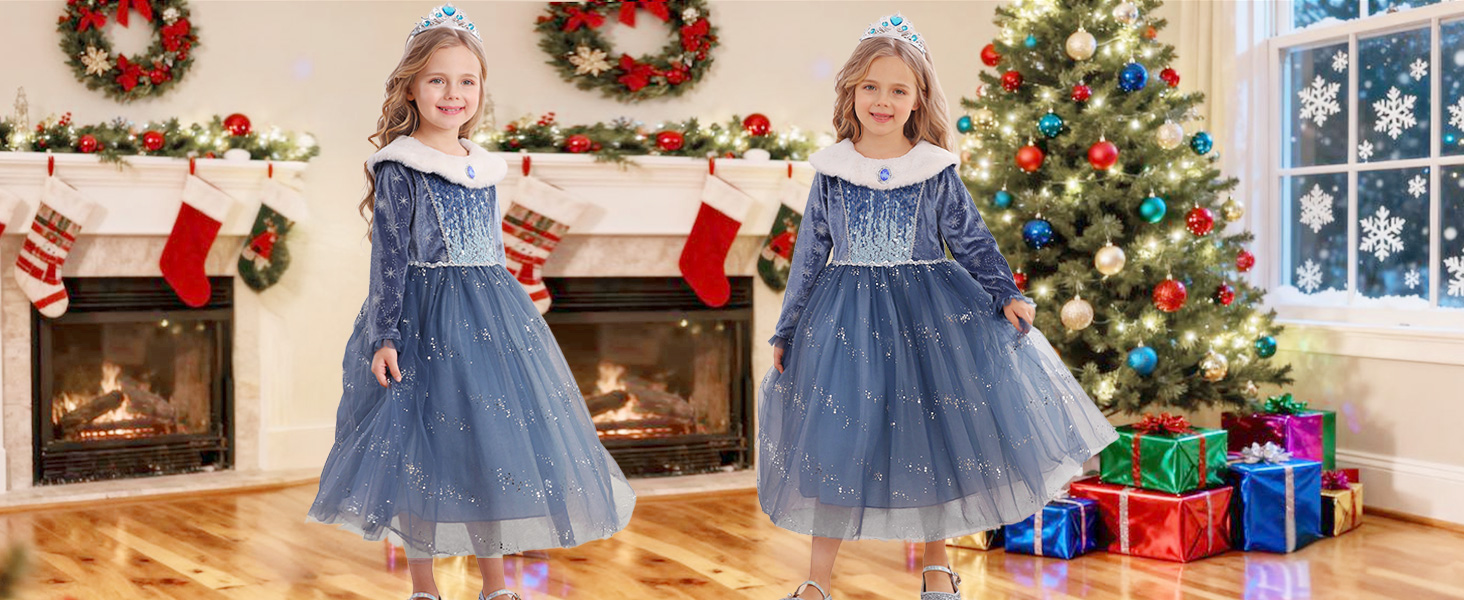 devil with the blue dress on song Elsa Costume Princess Dress Girls Light Up Dress Snowflake Trailing Pa –  Sun Baby