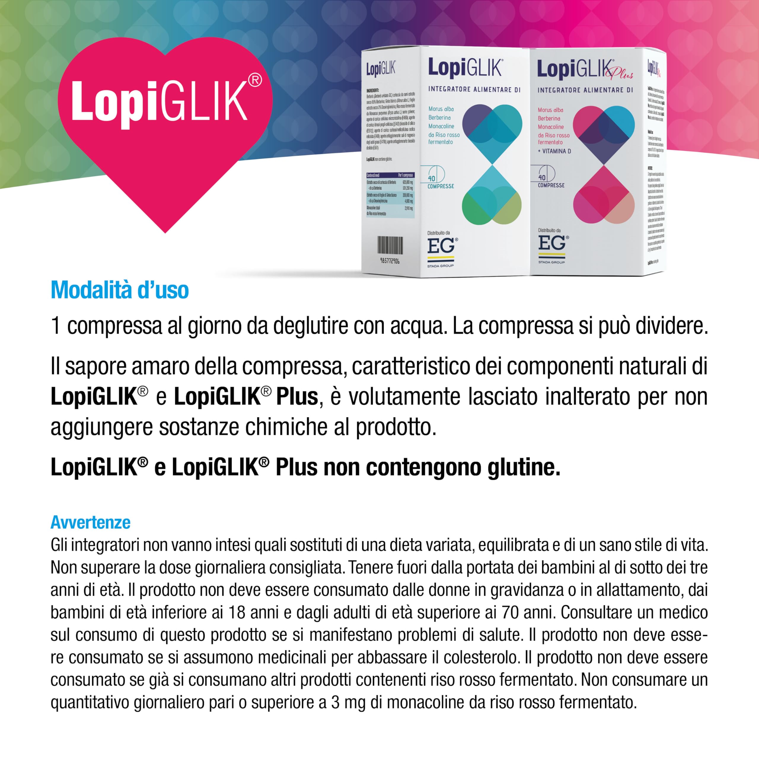 EG LopiGLIK Plus Integratore Alimentare di Morus Alba, Berberina, Monocolina da Riso Rosso Fermentato + Vitamina D - 120 Compresse (3 Confezioni da 40 Compresse)