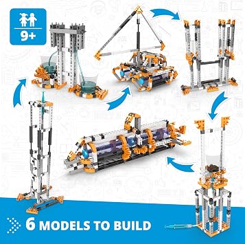 Engino: Discovering STEM - Fluid Dynamics: Archimedes Principle, Buoyancy & Hydraulics - 6 Models, Toy Structure Brick Building Set, Snap-Fit, Kids 9+