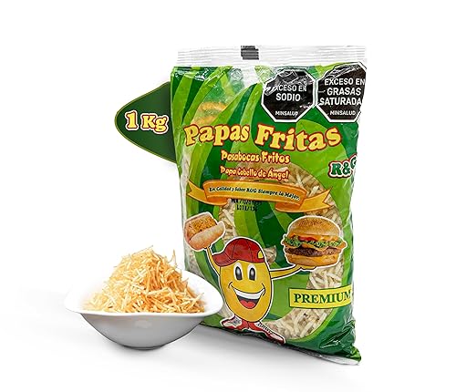 R&G Patatas fritas Angel Hair - Bocadillo crujiente con sabor prémium - Bolsa de patatas fritas tamaño fiesta de 2.2 lbs - Comidas y alimentos
