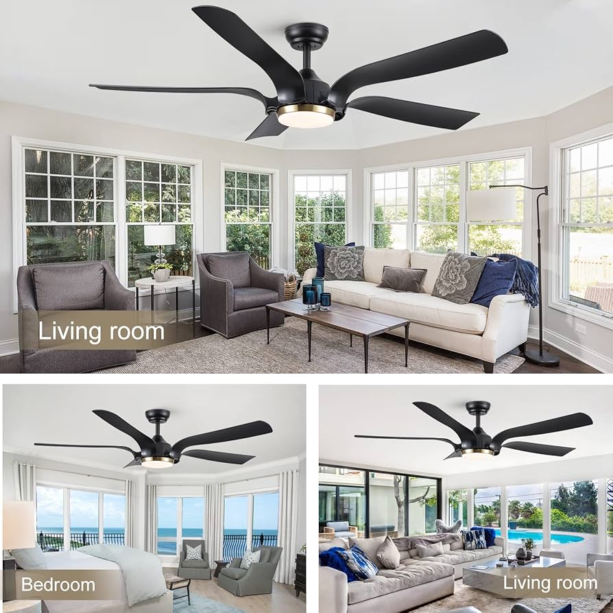 POCHFAN Ceiling Fan with Lights Remote Control 56 inch