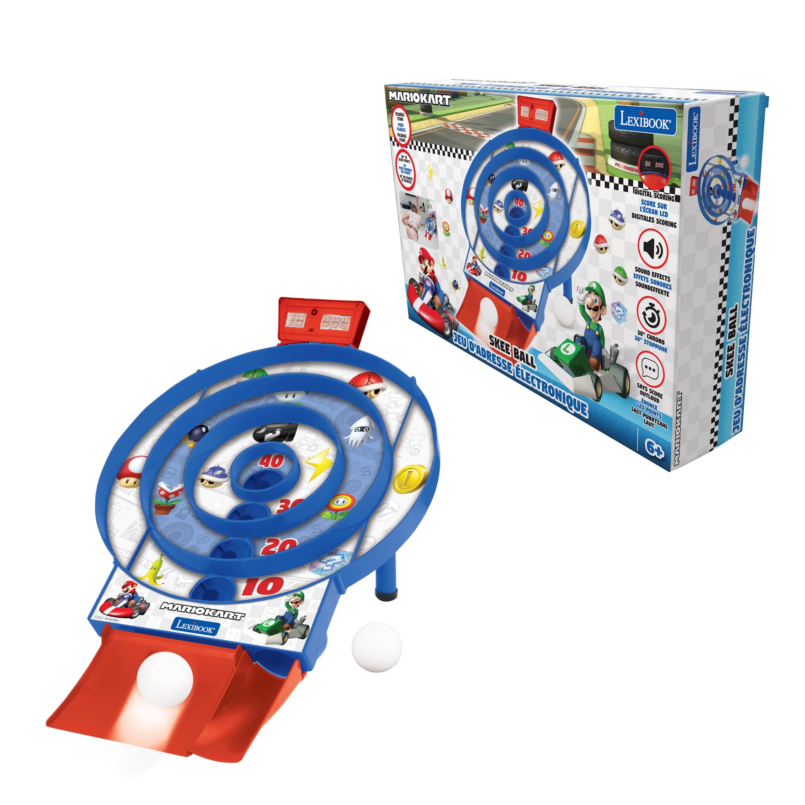 LEXIBOOK, Nintendo Mario Kart - Electronic skill game, Skee Ball, JG995NILXB