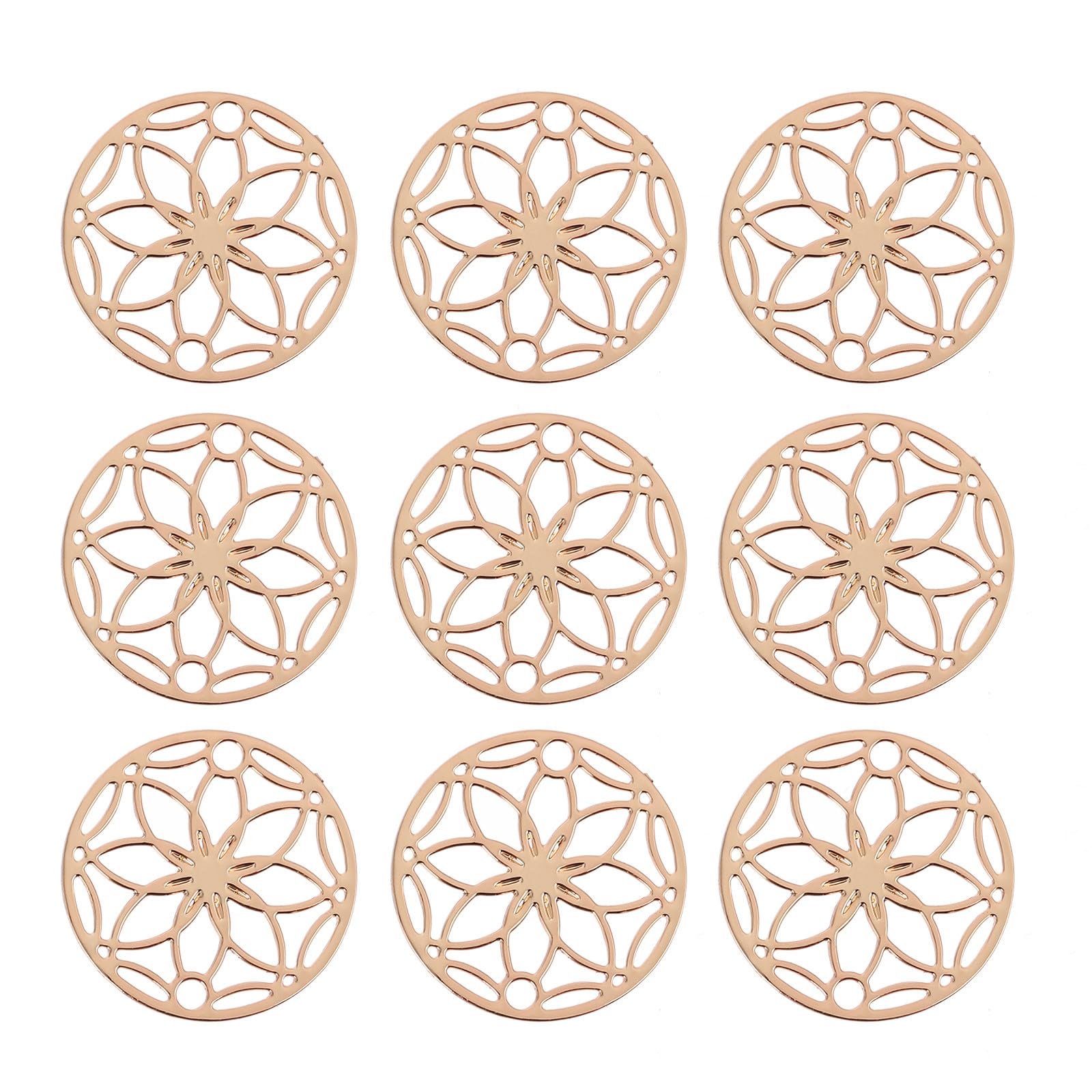 200 Pezzi Pendenti in Rame a Forma di Fiore per Creazione Gioielli Fai da Te Anello Staccabile, Design Delicato e Creativo per Accessori Artigianali