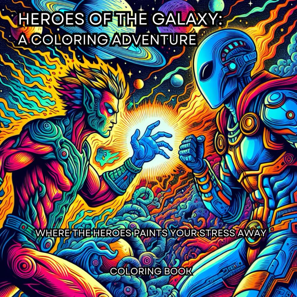 HEROES OF THE GALAXY- A COLORING ADVENTURE: Unleash Your Creativity in an Epic Battle of Superheroes vs. Aliens!