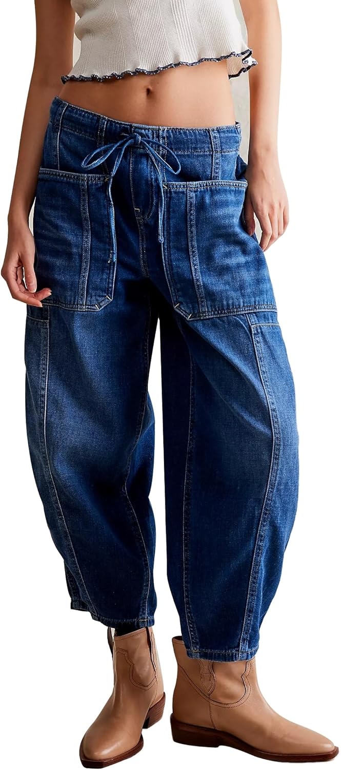 JOEY ELASTIC WAISTBAND BARREL JEAN main image 0