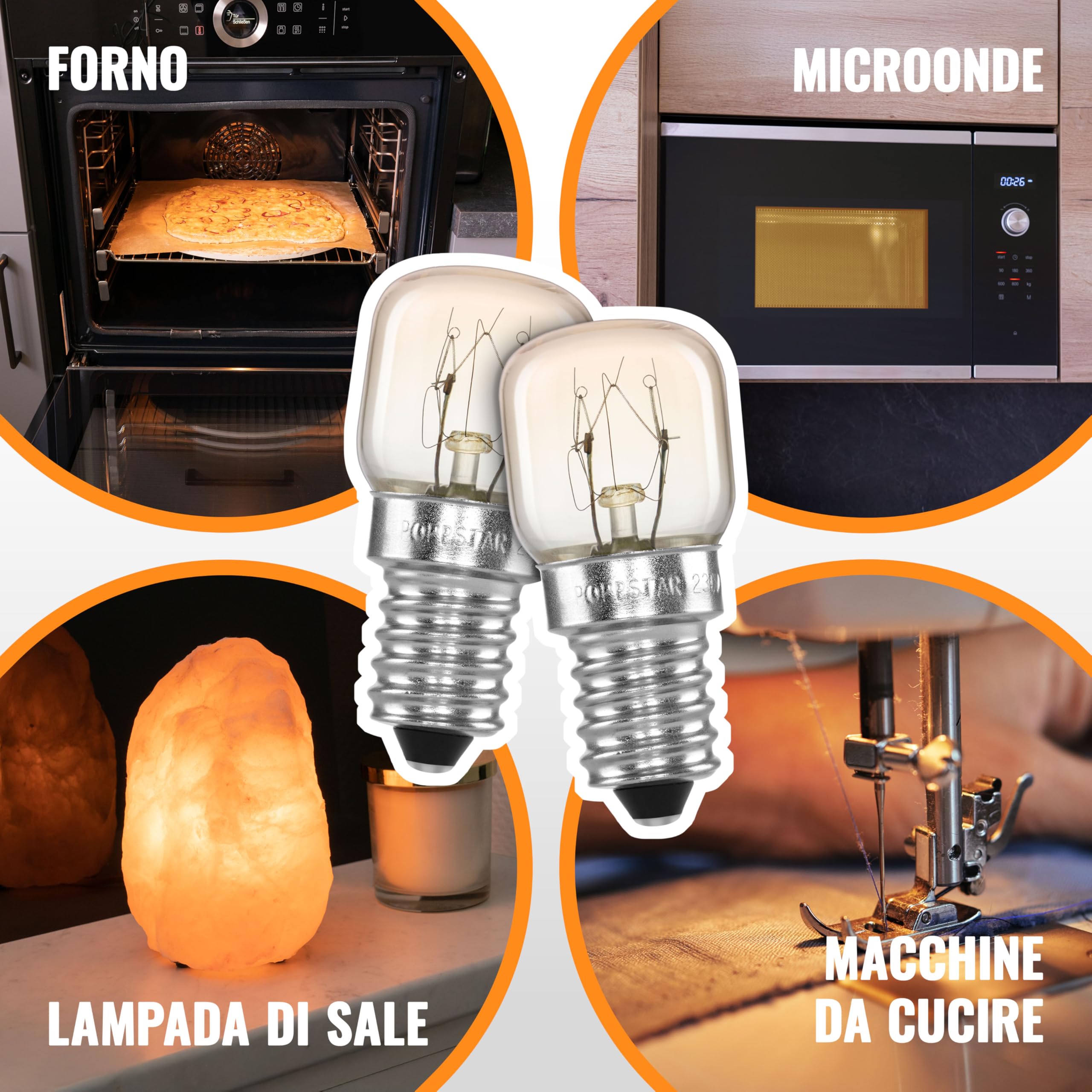 BrightWish Lampadine Forno 25W E14 - 3 Pezzi, 300°C Resistenza, Luce Calda 2700K Per Frigorifero E Microonde - Foto 9