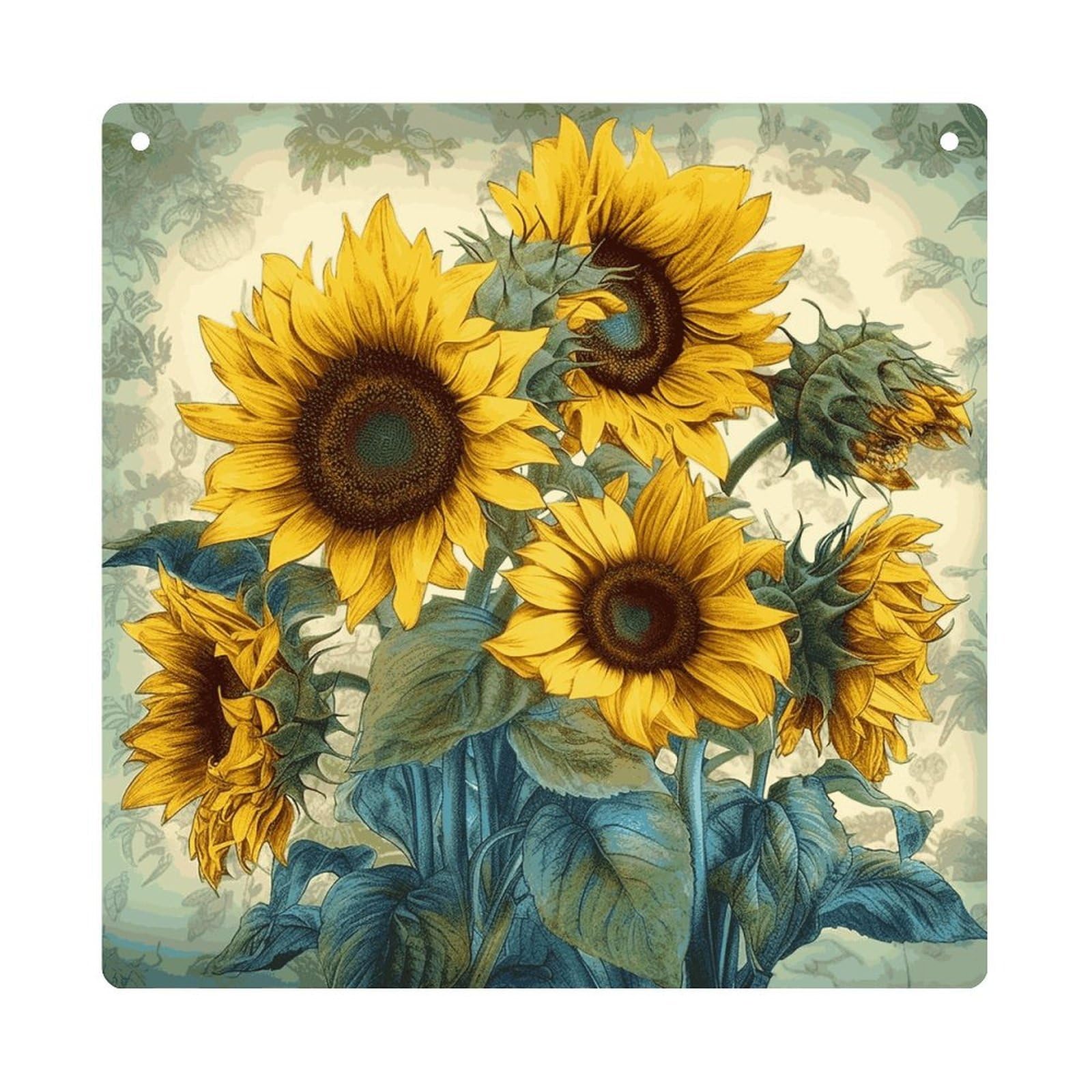 Adfgyerh Style Sunflower Print Hanging Ornaments Window Hanging Modern Acrylic Decor For Living Room Bedroom Dining Room Hallway Office Wall Decor, 8X8 In