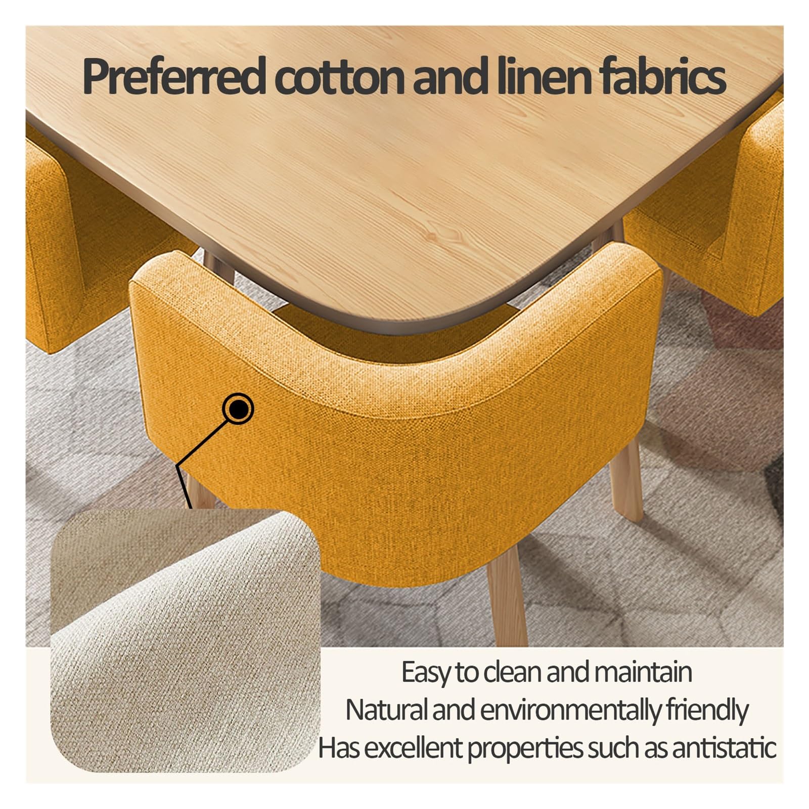 Elegante juego de mesa y silla de recepción de oficina, pequeña mesa de negociación para sala de estar, cafetería, restaurantes, moderno conjunto de muebles de comedor y ocio