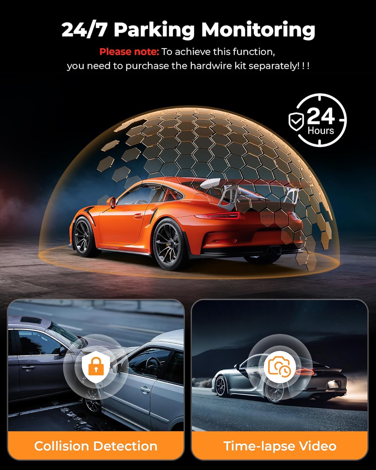 UVVlO Dash Cam Front and Rear - 2026 Upgrade 4k/2k FHD Dash Camera for Cars - 3.59" lPS Display Dual Dashcam w/Free 64GB Card, 5.8GHz WiFi, GPS, Emergency Lock, WDR, Night Vision, 24H Parking Mode