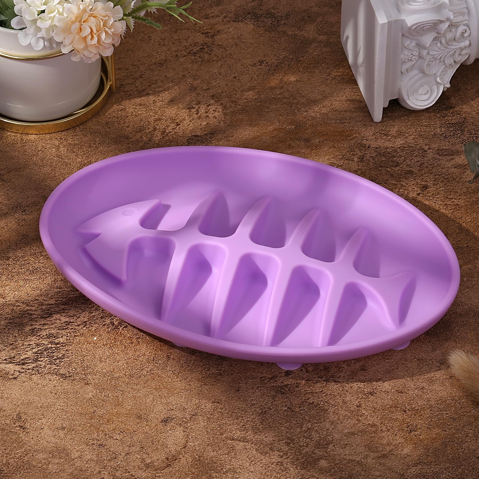 Doweiss Anti-Slinging Bowl for Cats Dog Sling Bowl, Interactive Pet Feeding Bowl - Image 2