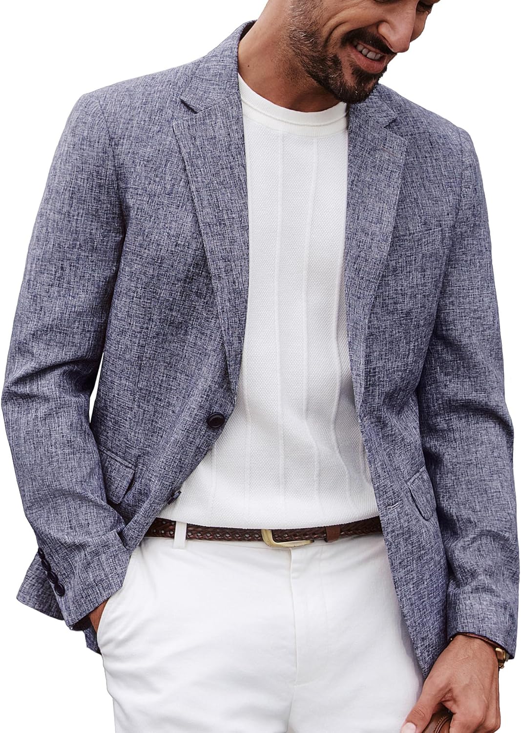 PJ PAUL JONES Mens Casual Business Sport Coat Blazer Two Buttons Slim Fit Lightweight Jacket