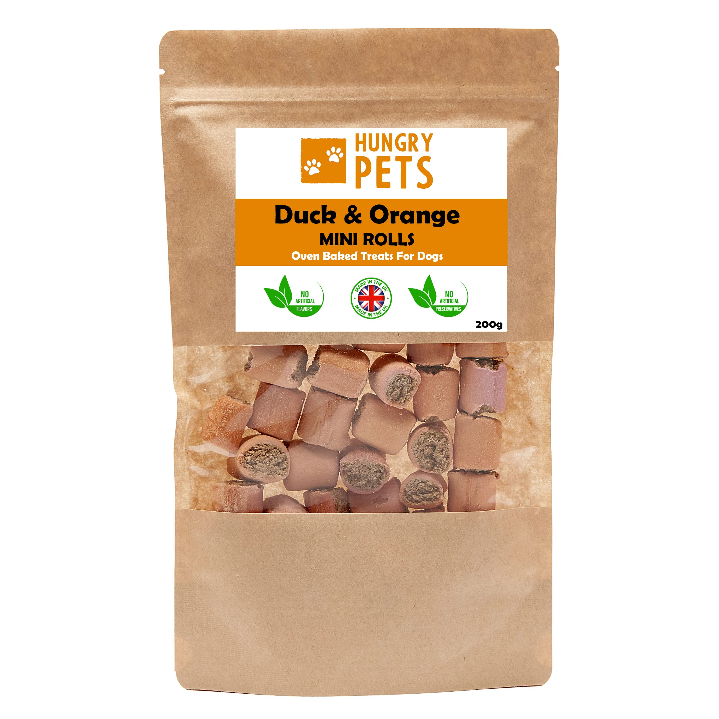 Duck and Orange Rolls Dog treat, 200g