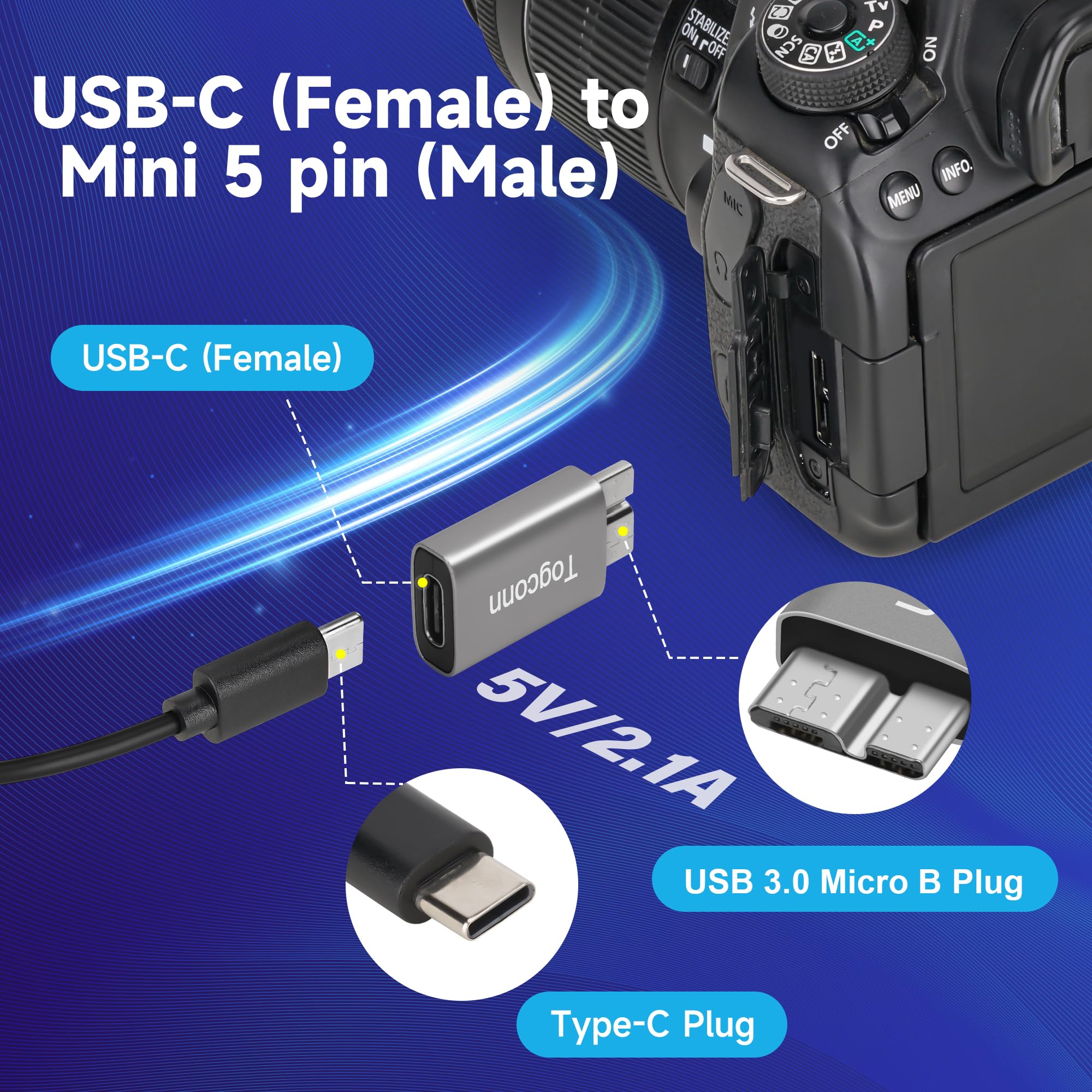 Kework Confezione da 2 adattatori Micro B USB a USB Tipo C Kework Confezione da 2 adattatori Micro B USB a USB Tipo C