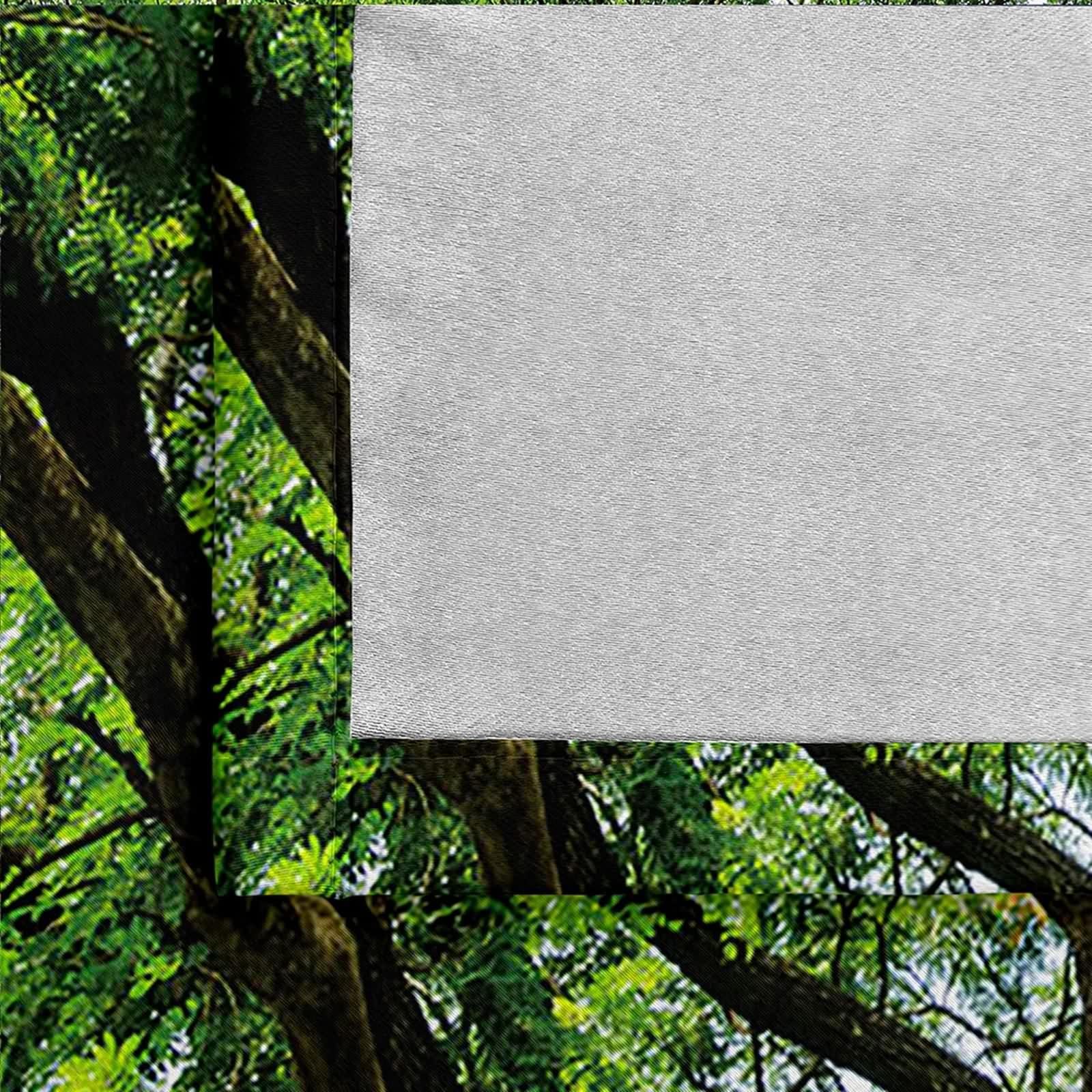 Rideau Cuisine Fenetre, Rideau Vert Anniversaire Polyester Paysages D'Arbres 107L x 160H CM Lot de 2