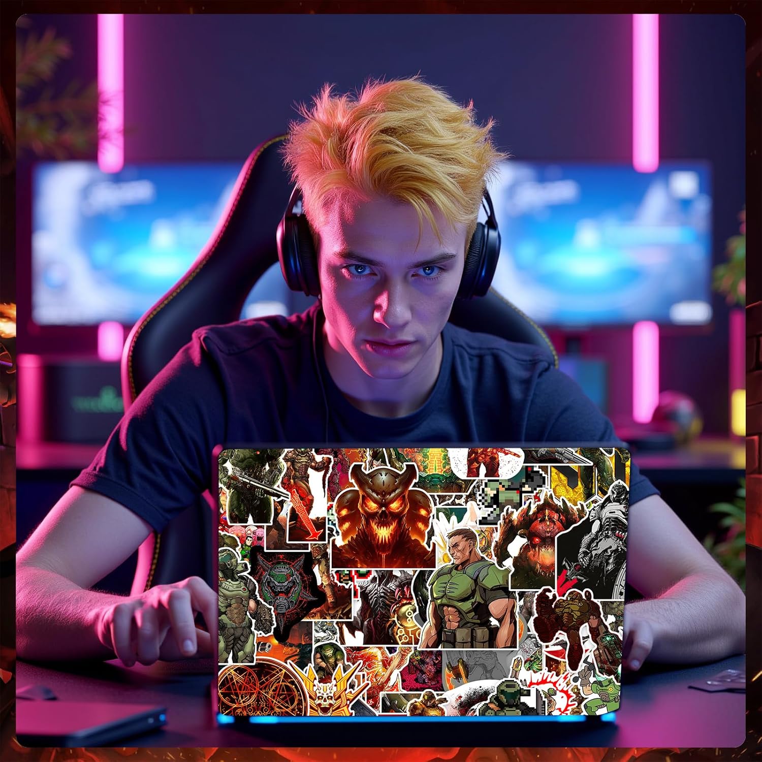 Pounchi Retro Game Stickers (100 Pcs) Cartoon Video Game PVC Sticker, Gifts for Laptop Water Bottle Skateboard Party Supplies Decorations Teens Kids - Image 3