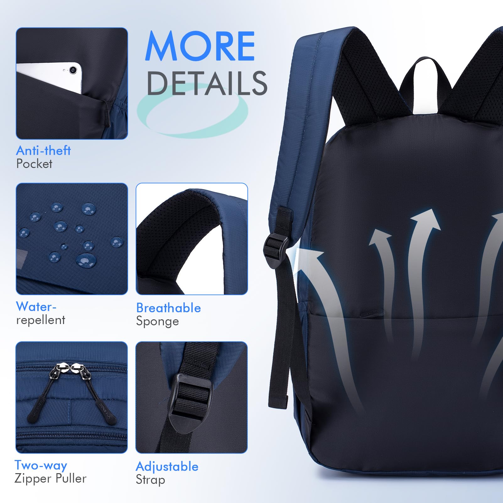 BAGZY Air Tat Plecak Bagaż podręczny 40x30x15 British Airways Plecak Mały plecak plecak 40 30 30 15 Bag Wodoodporny kabin Niebieski