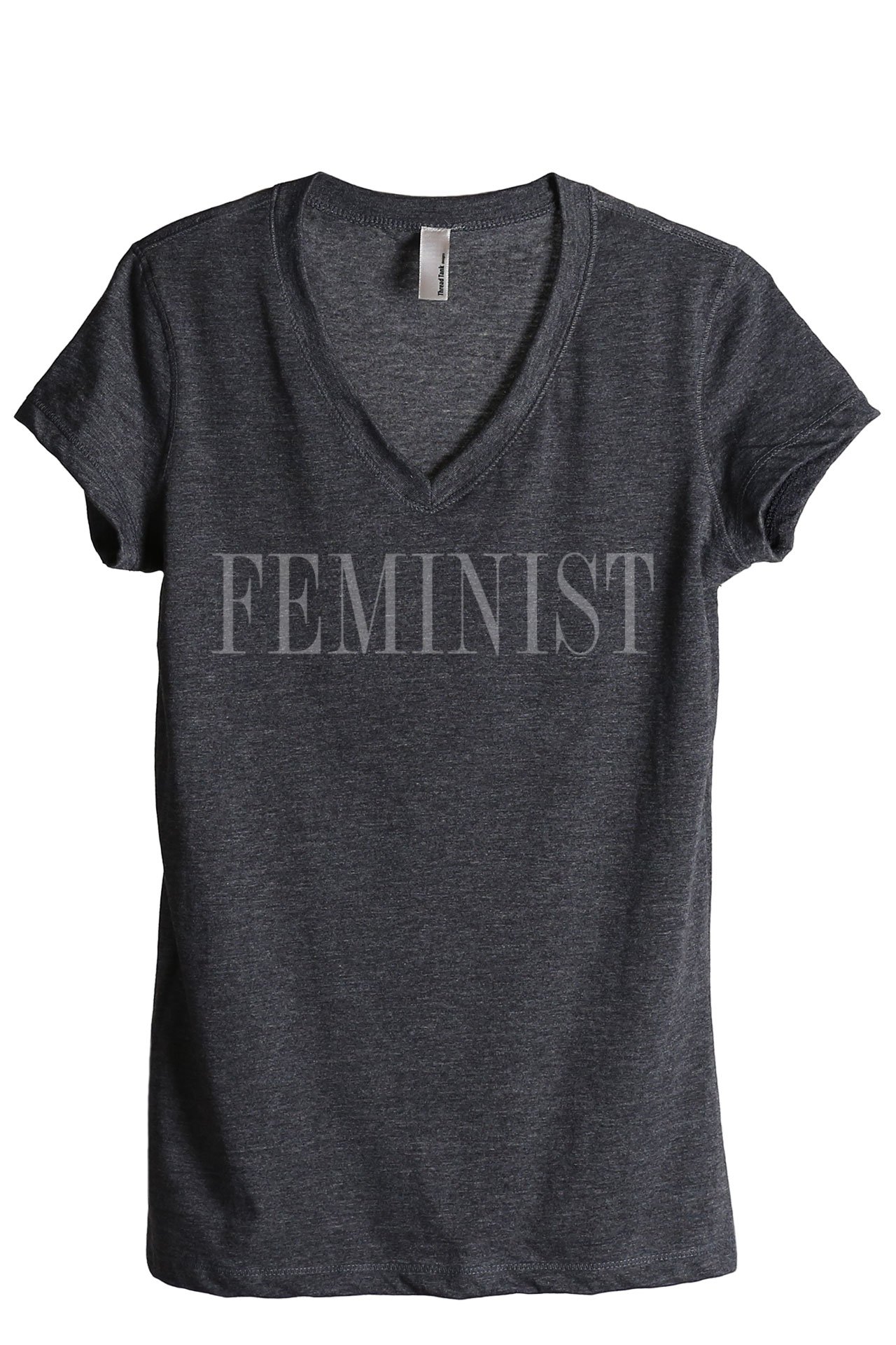 Thread TankI Gotta Good Heart But This Mouth THO Women's Fashion Relaxed V-Neck T-Shirt Tee Charcoal