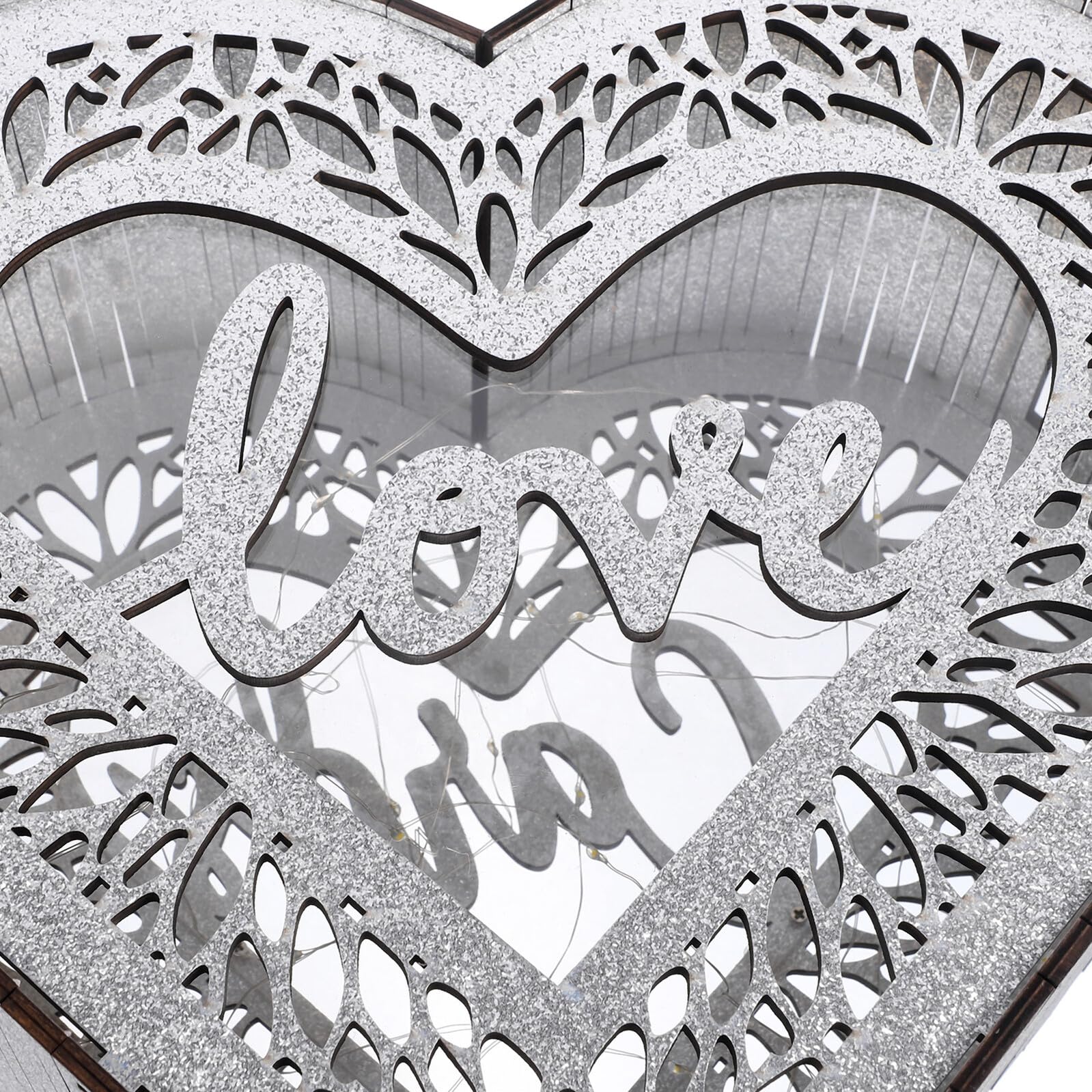 TOYANDONA Scatola per Biglietti D’Auguri a Forma di Cuore in Legno Rustico Contenitore Portatile per Buste e Denaro Matrimonio Grande Capacità per Feste e Anniversari Decorabile Fai da